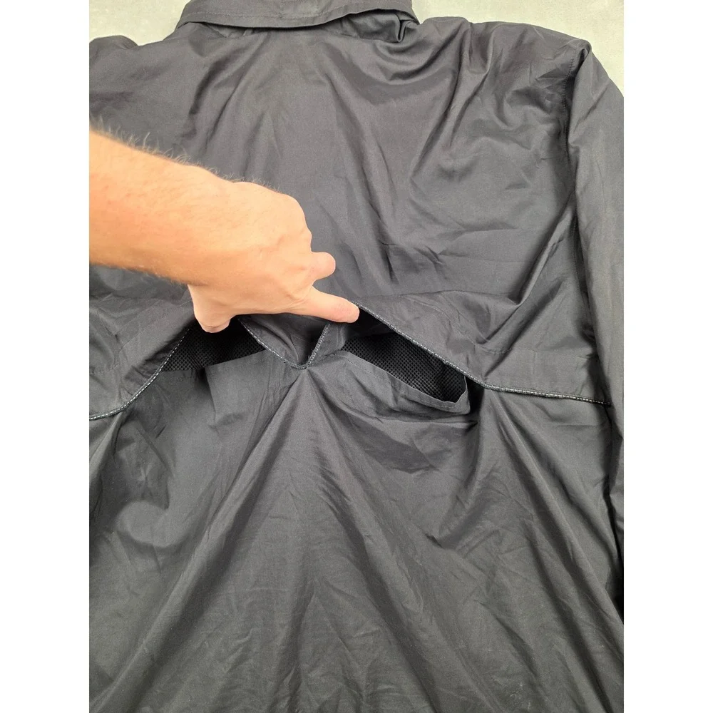 Vintage Adidas Windbreaker Jacket Mens XL Black Saints Golf Full Zip Y2K